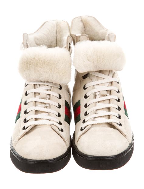 gucci boot sneakers|gucci fur sneakers women's.